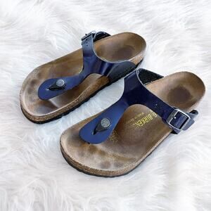 Birkenstock Gizeh Birko-Flor Patent in Navy